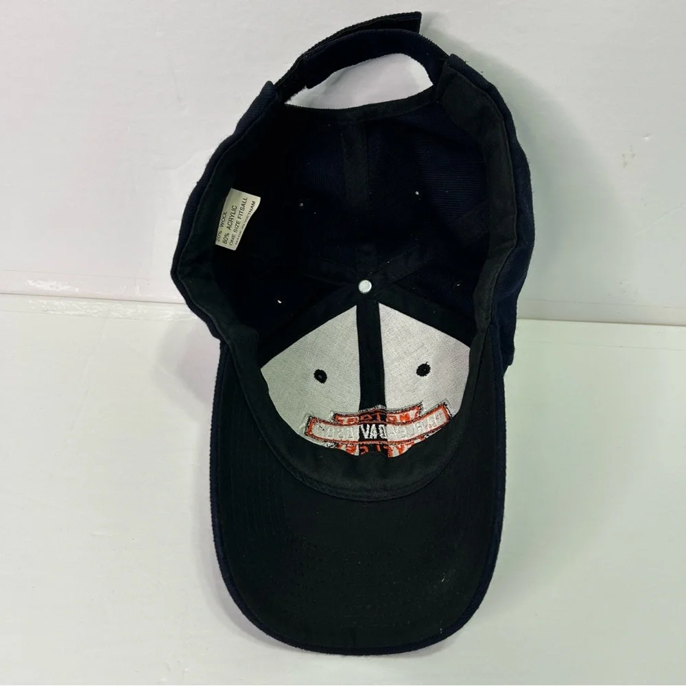 Harley Davidson Navy Orange Baseball adjustable cap hat unisex - Picture 5 of 8